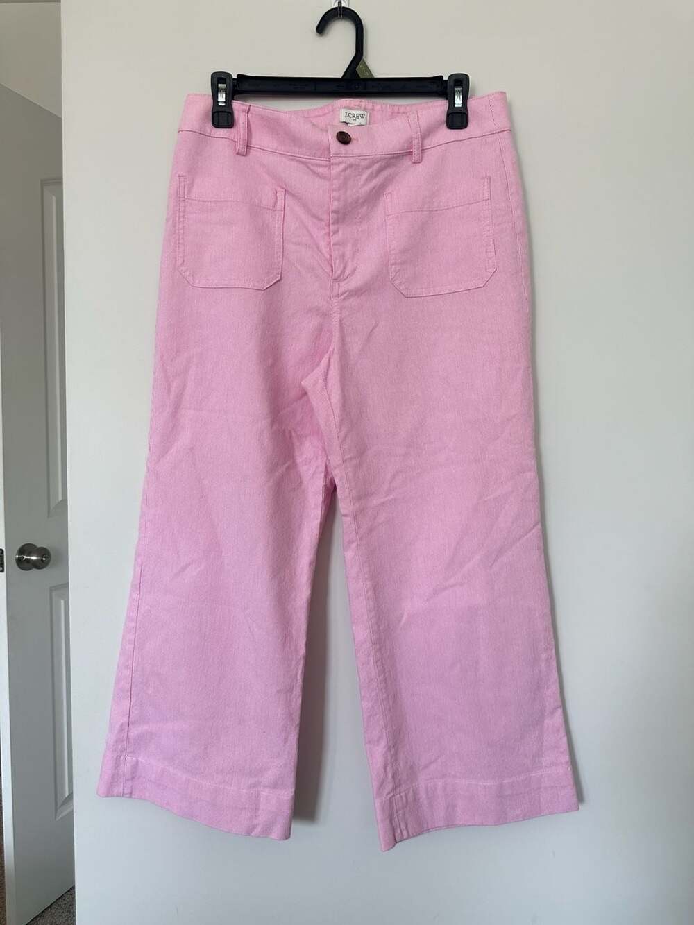J.Crew Pink Wide-Leg Crop Pants Women's Size 28P